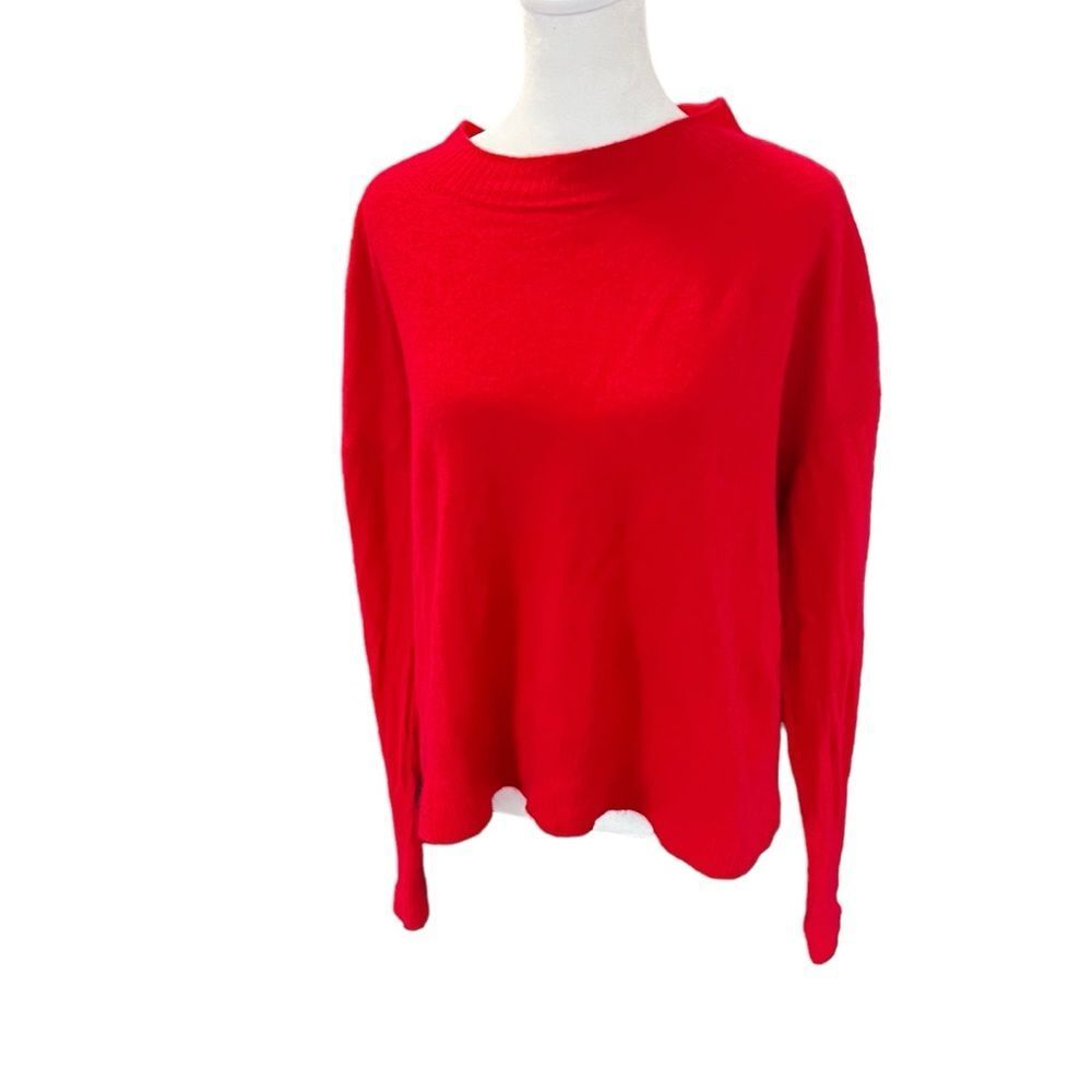 Solid & Striped 100% Cashmere Red Oversized Crewn… - image 5